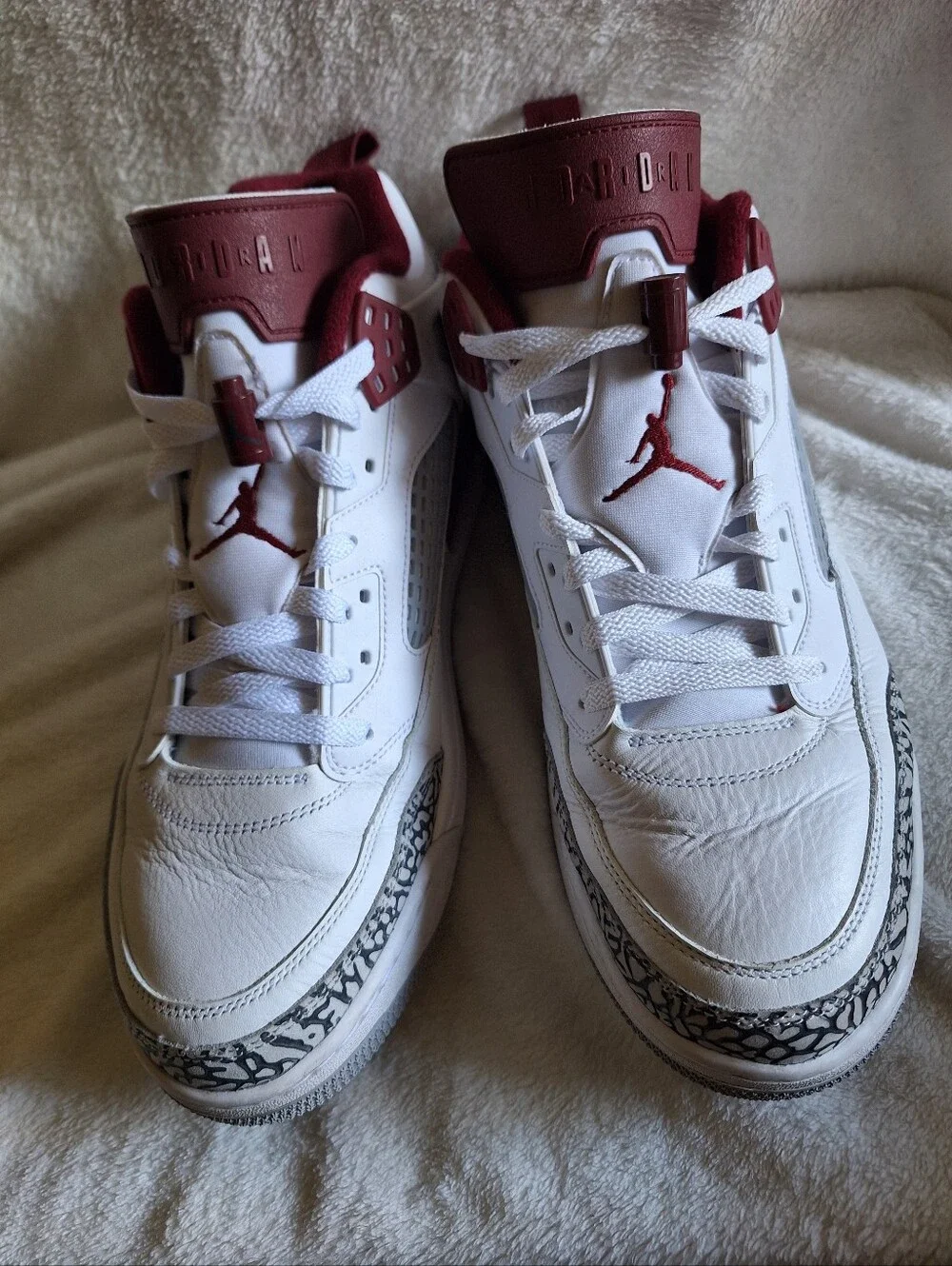 Jordan Spizike Low White Team Red Elephant Print Men's 13 EUC VERY CLEAN